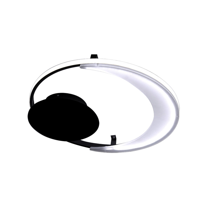 Contemporary Acrylic Flushmount Ceiling Light in Black - 3 Sizes Available