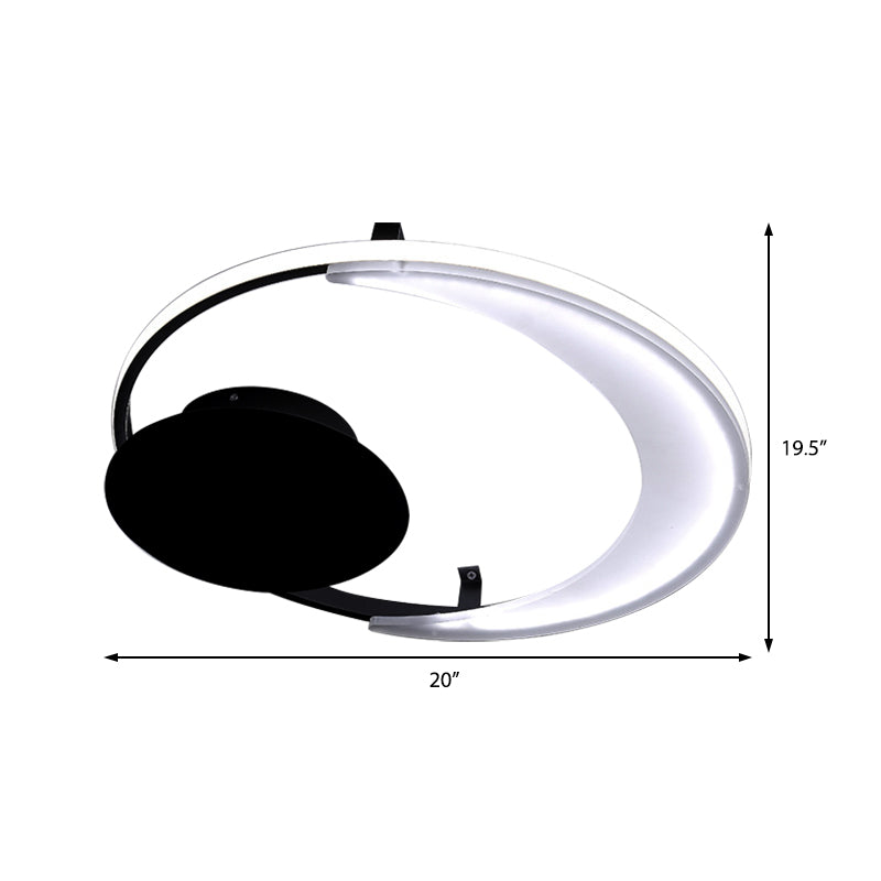 Contemporary Acrylic Flushmount Ceiling Light in Black - 3 Sizes Available