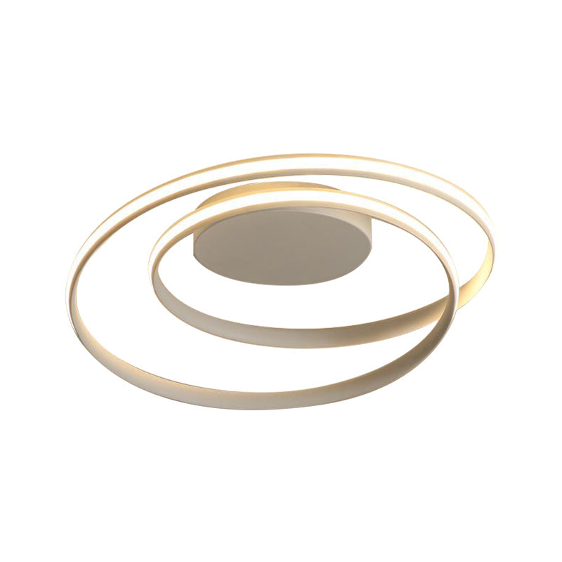 Modern Circle Ceiling Lights - White/Black Flush Mount Fixtures, Indoor Lighting (18"/23.5")