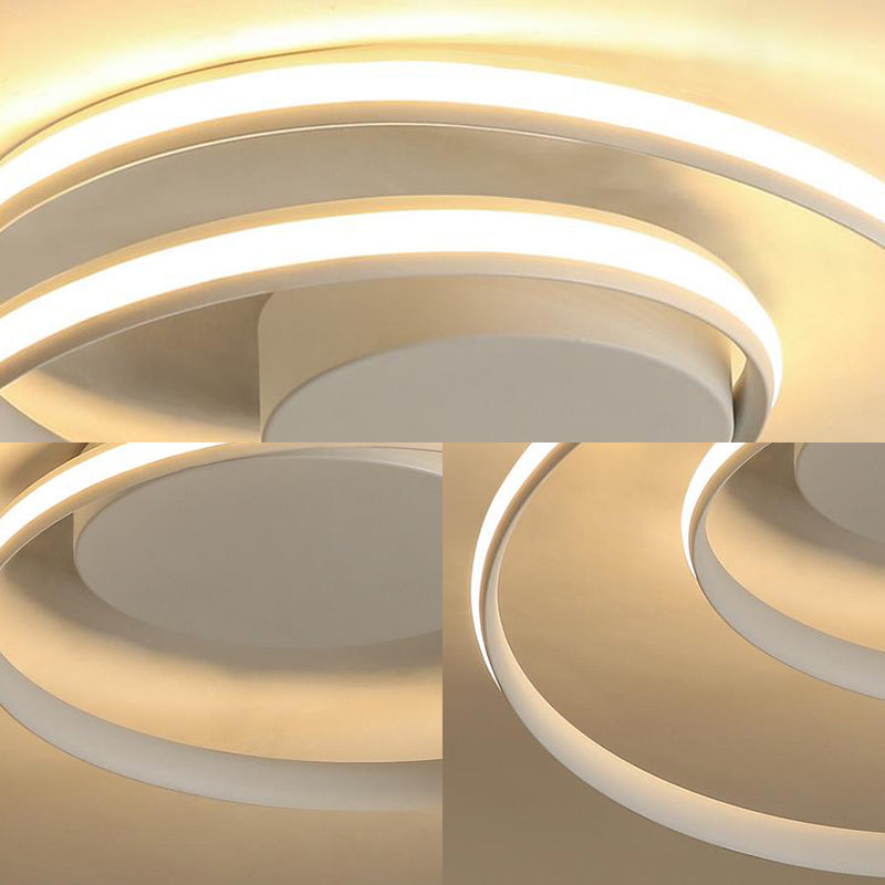 Modern Circle Ceiling Lights - White/Black Flush Mount Fixtures, Indoor Lighting (18"/23.5")