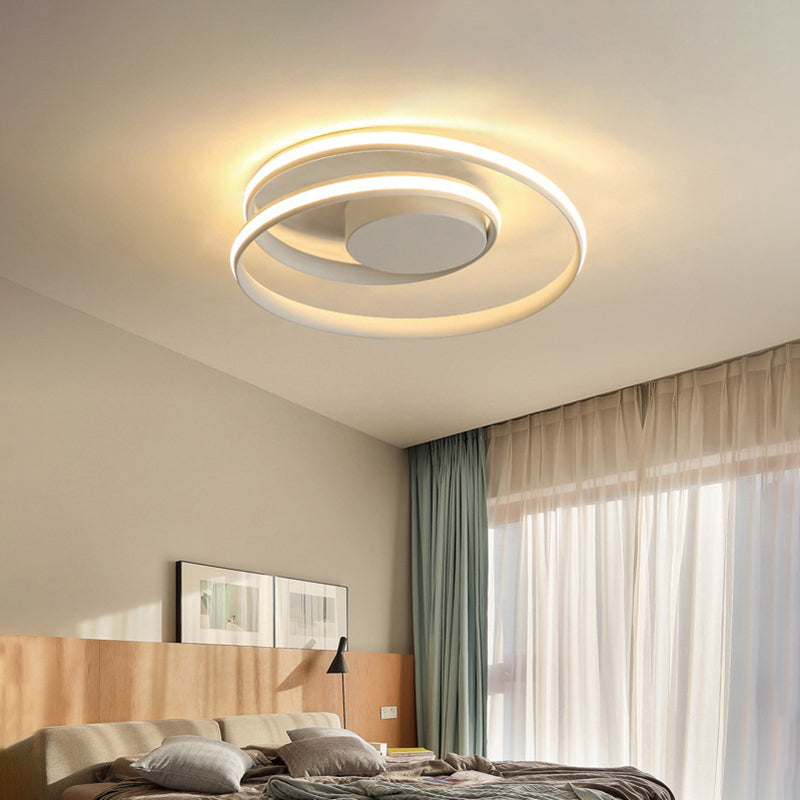 Modern Circle Ceiling Lights - White/Black Flush Mount Fixtures, Indoor Lighting (18"/23.5")