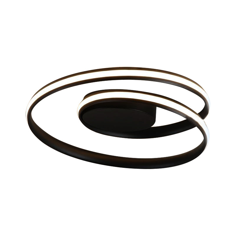Modern Circle Ceiling Lights - White/Black Flush Mount Fixtures, Indoor Lighting (18"/23.5")