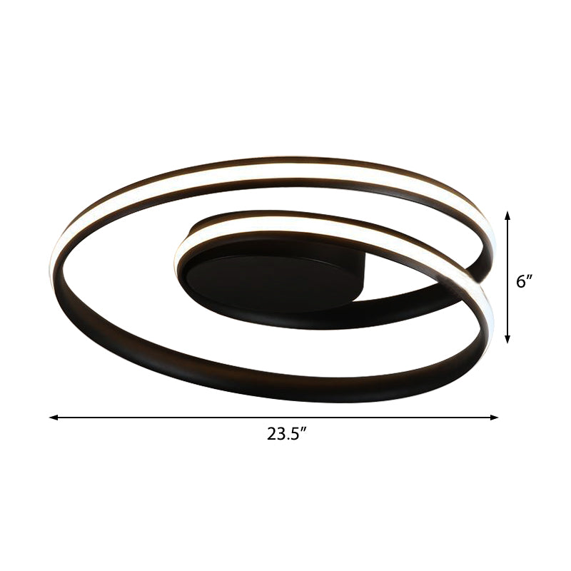 Modern Circle Ceiling Lights - White/Black Flush Mount Fixtures, Indoor Lighting (18"/23.5")