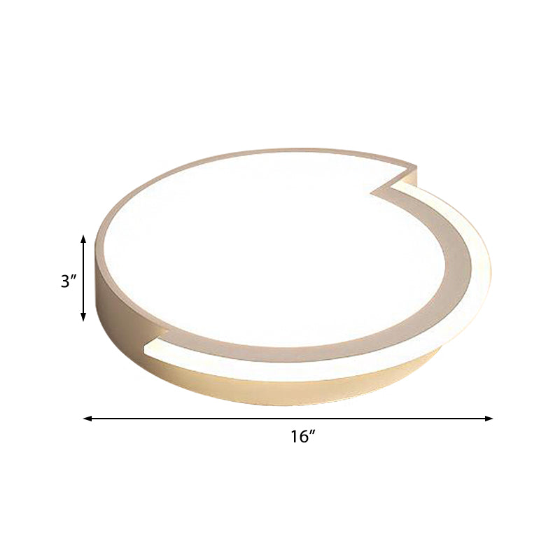Modern Round Flushmount Ceiling Fixture - White Acrylic - Multiple Sizes - Warm/White