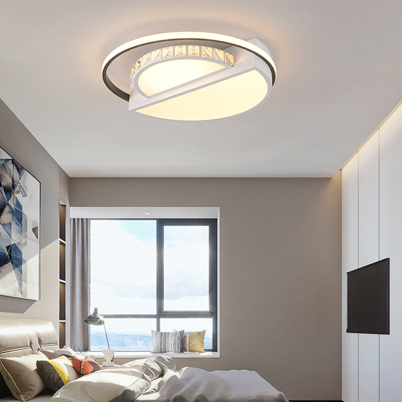 Modern Flushmount LED Ceiling Light in White - Ideal for Living Room