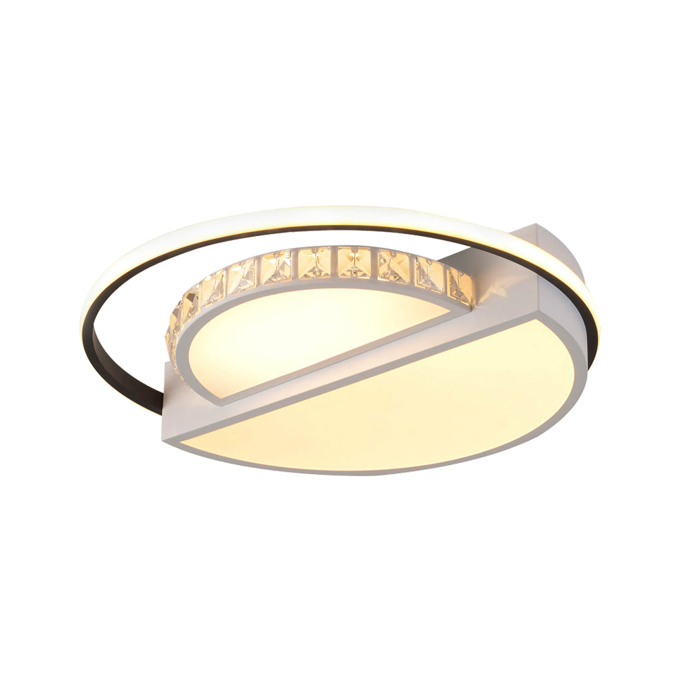 Modern Flushmount Led Ceiling Light In White - Ideal For Living Room