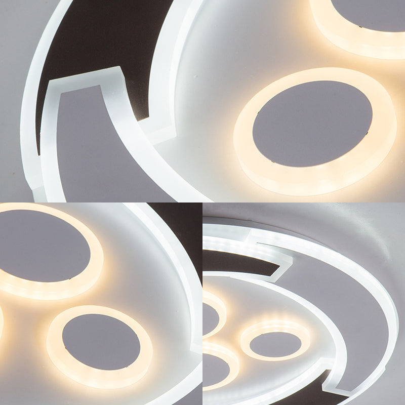 Plafonniers ronds en acrylique - Luminaires blancs modernes et uniques en 3 couleurs