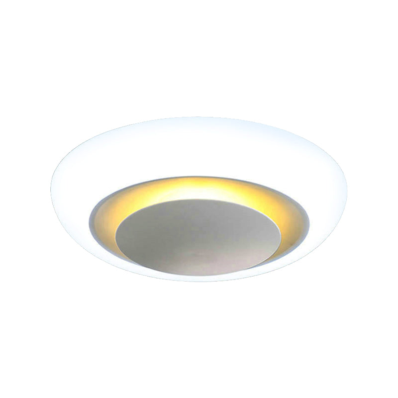 Unique Round Modern Ceiling Light - 16.5"/20.5"/24.5" - Warm/White - Flush Mount Fixture (White)