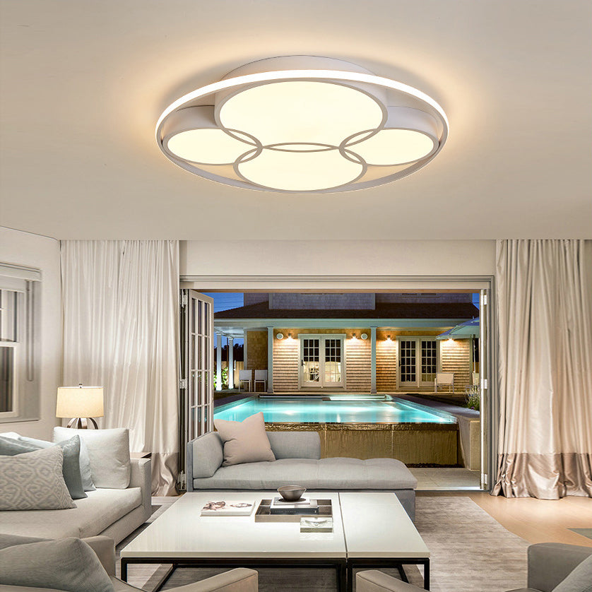 Contemporary LED Flush Mount Ceiling Light with Frosted Diffuser
