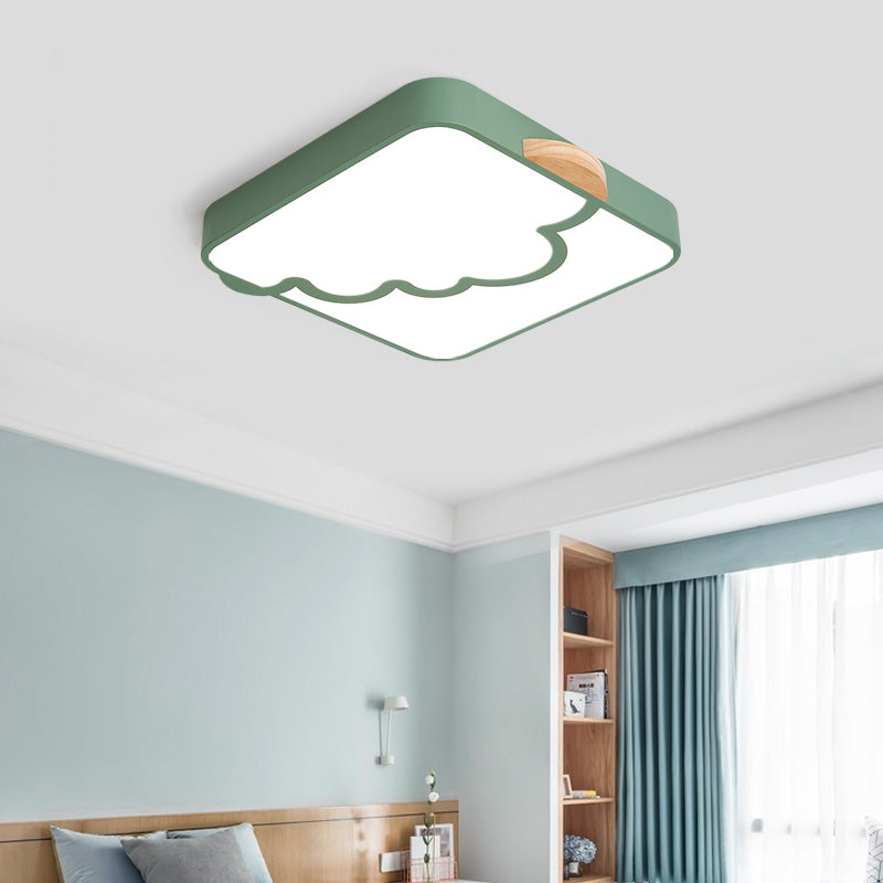 Modern Acrylic LED Flush Mount Light with Cloud Pattern for Bedroom