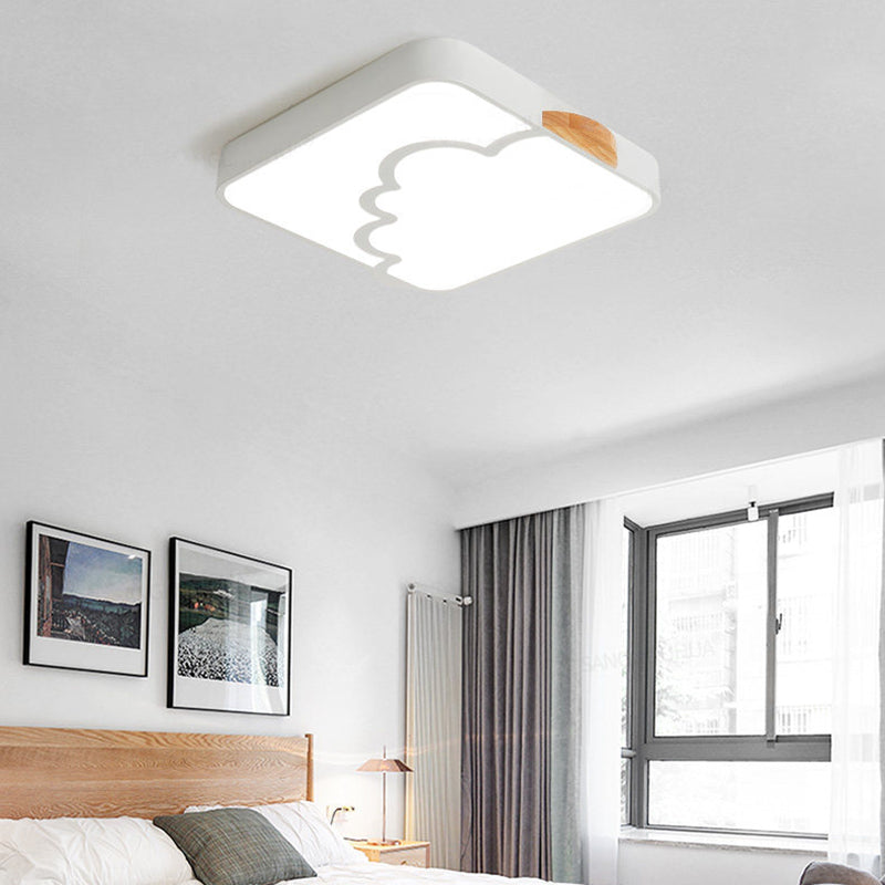 Modern Acrylic LED Flush Mount Light with Cloud Pattern for Bedroom