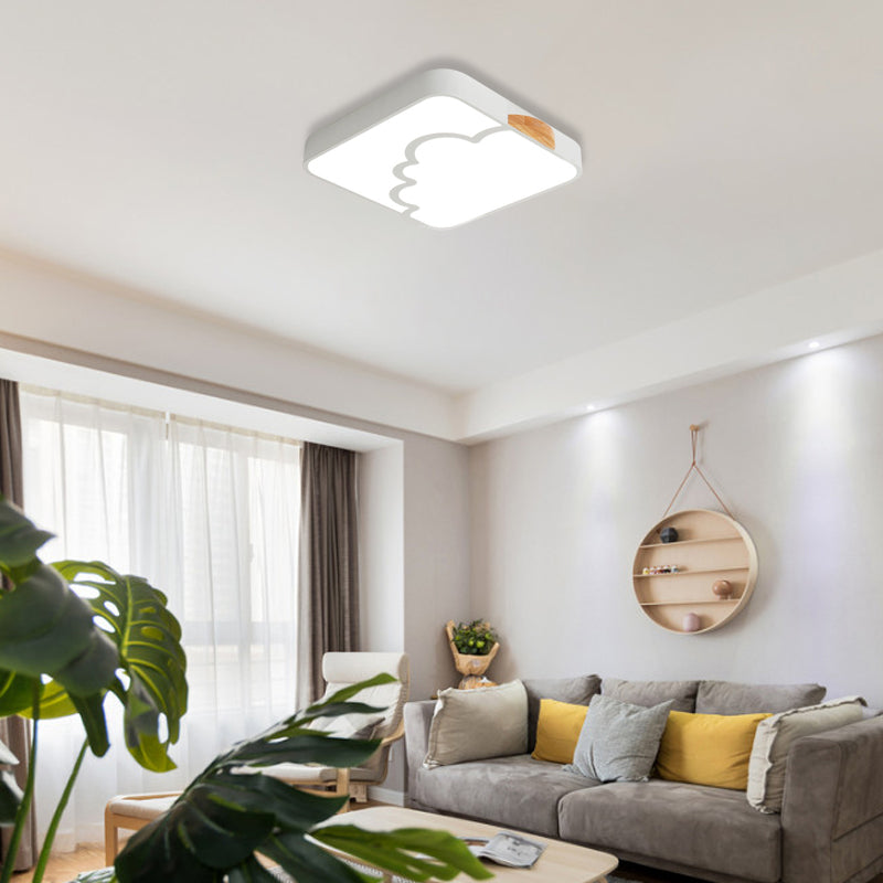 Modern Acrylic LED Flush Mount Light with Cloud Pattern for Bedroom