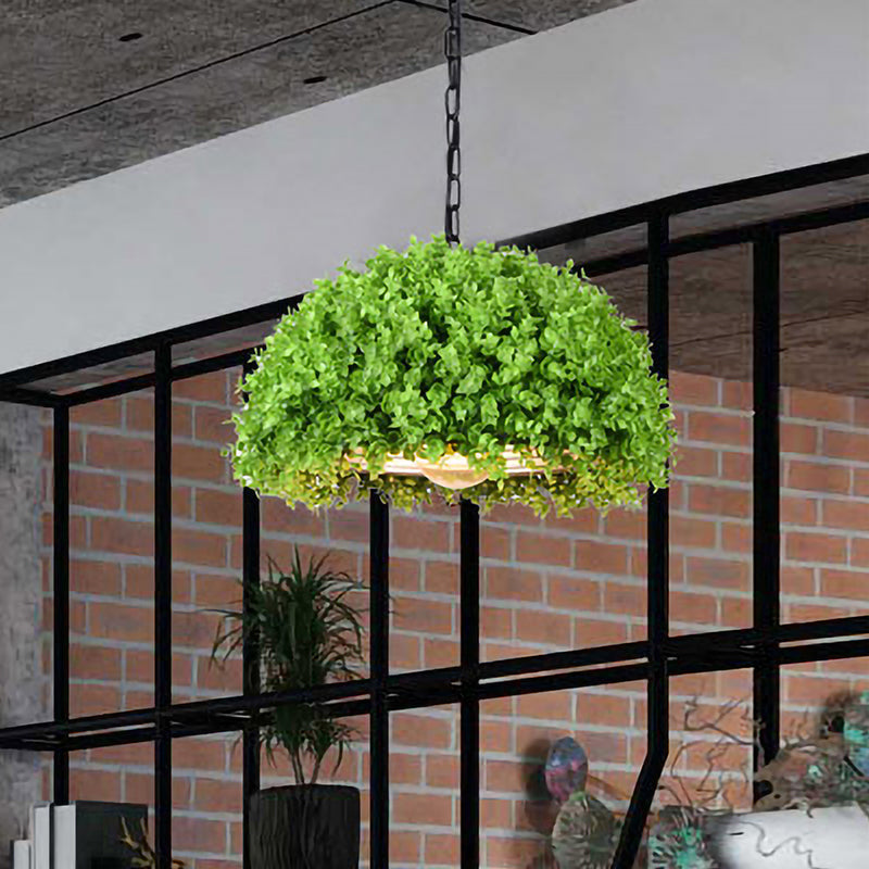 Lampe suspendue à DEL verte industrielle 18"/21,5" - Lampe de plafond à suspension en métal