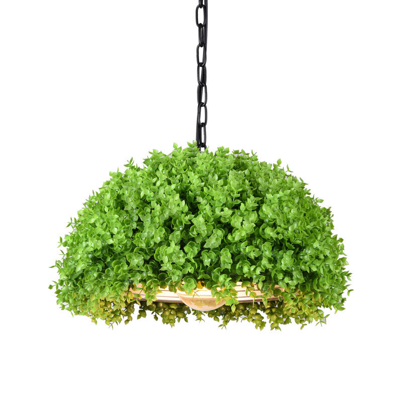 Lampe suspendue à DEL verte industrielle 18"/21,5" - Lampe de plafond à suspension en métal