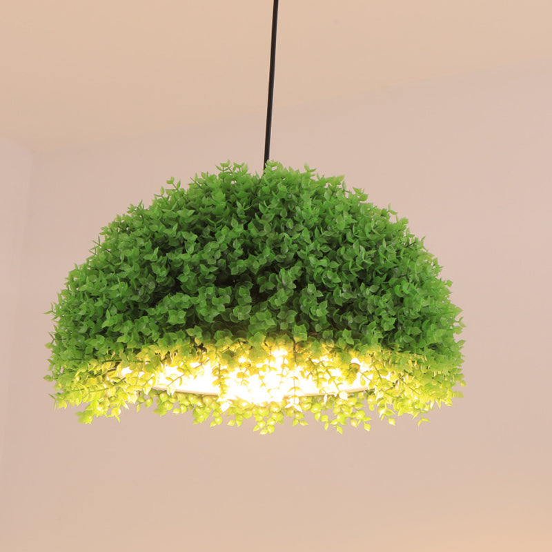 Lampe suspendue à DEL verte industrielle 18"/21,5" - Lampe de plafond à suspension en métal
