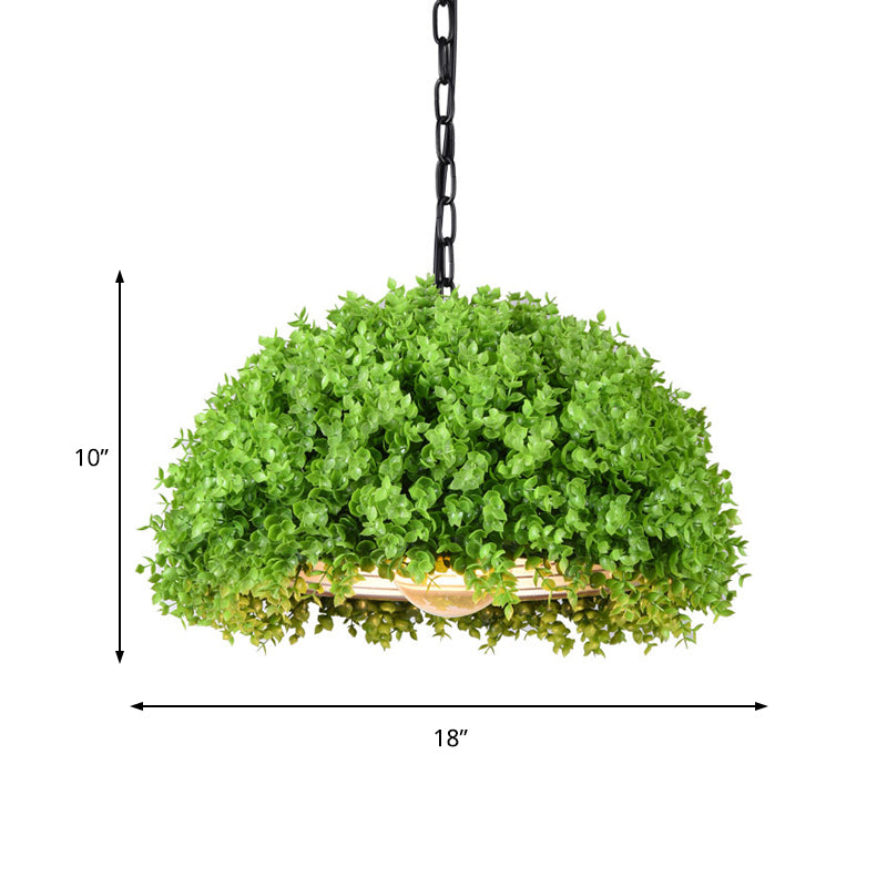 Lampe suspendue à DEL verte industrielle 18"/21,5" - Lampe de plafond à suspension en métal