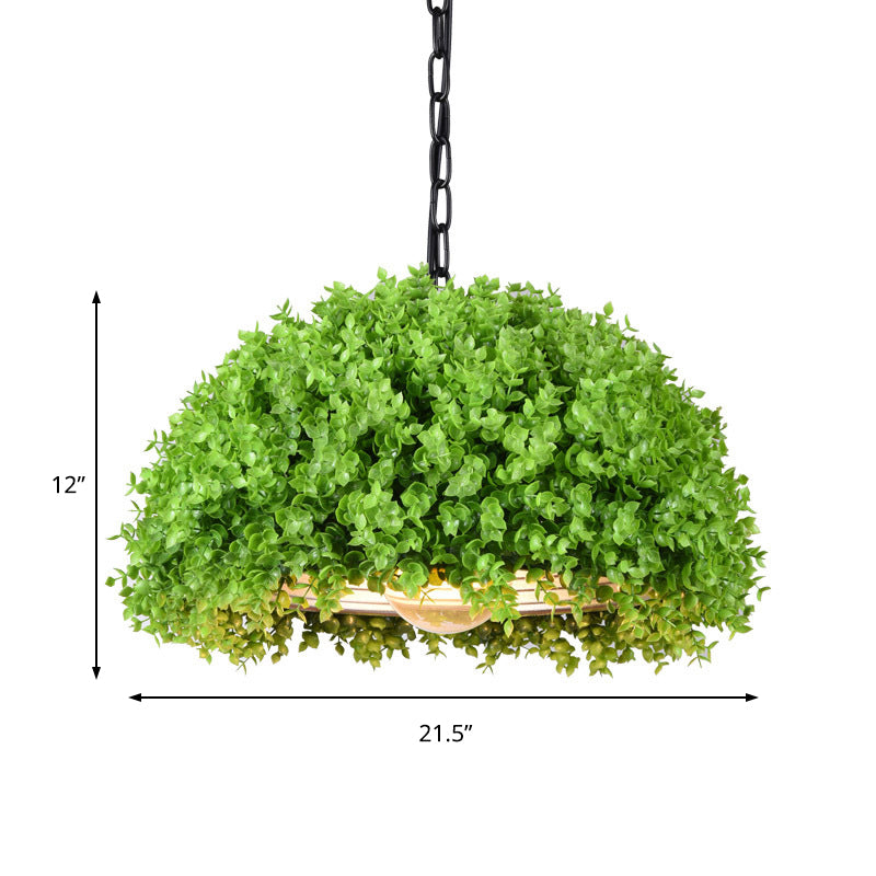 Lampe suspendue à DEL verte industrielle 18"/21,5" - Lampe de plafond à suspension en métal