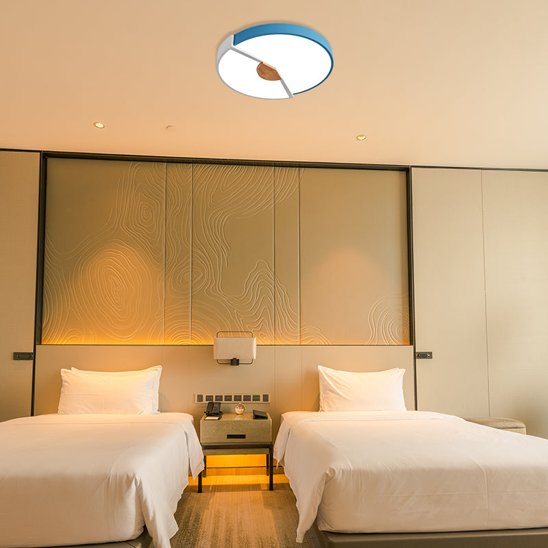 Modern Metal Flush Light with Integrated LED Bulb, Black/Pink/Yellow, Ceiling Mounted Lamp, Multiple Sizes (12"/16"/19.5")