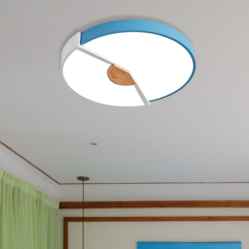 Modern Metal Flush Light with Integrated LED Bulb, Black/Pink/Yellow, Ceiling Mounted Lamp, Multiple Sizes (12"/16"/19.5")