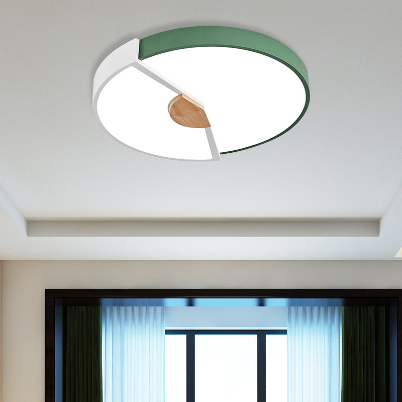 Modern Metal Flush Light with Integrated LED Bulb, Black/Pink/Yellow, Ceiling Mounted Lamp, Multiple Sizes (12"/16"/19.5")
