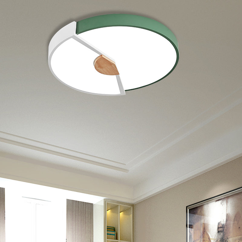 Modern Metal Flush Light with Integrated LED Bulb, Black/Pink/Yellow, Ceiling Mounted Lamp, Multiple Sizes (12"/16"/19.5")