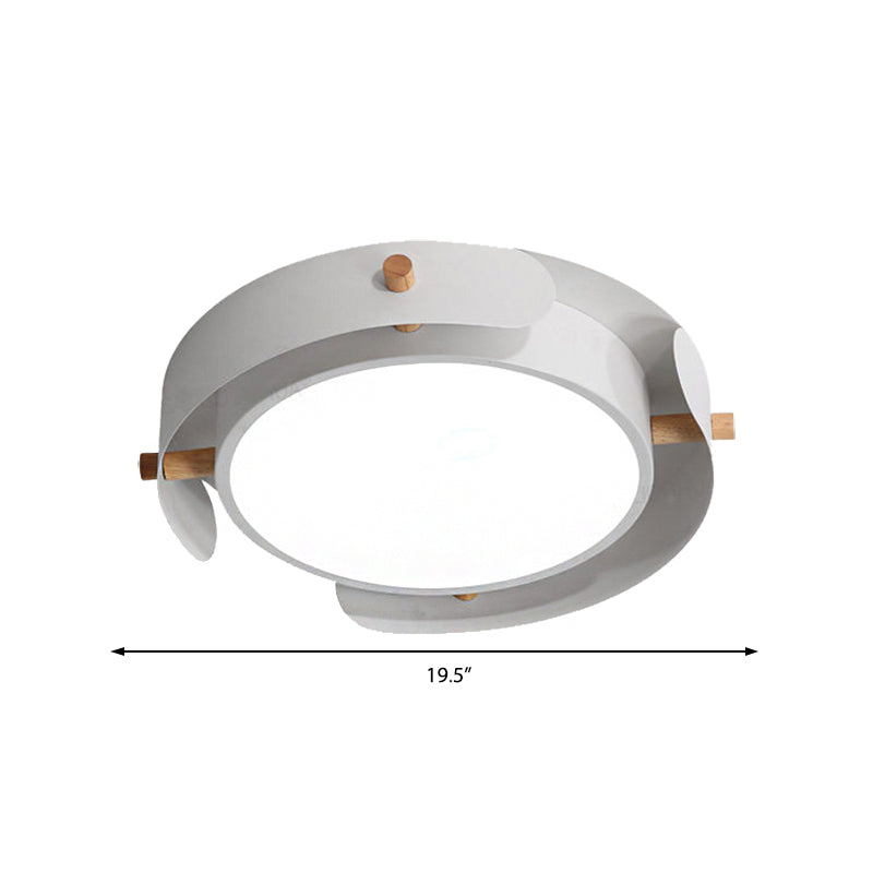 Nordic Acrylic LED Flush Mount Ceiling Light Fixture in White/Distressed White - 16"/19.5" Dia