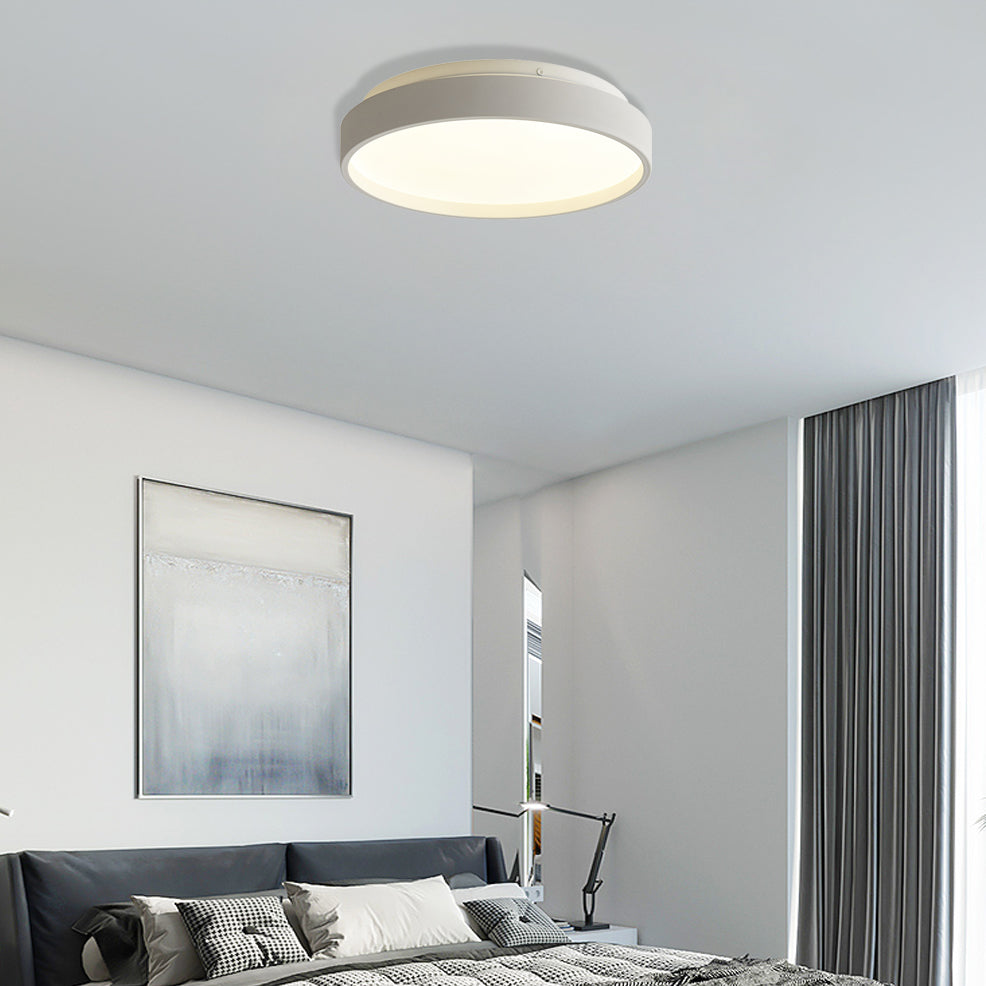 Modern Acrylic Flush Mount Ceiling Light - 12"/18" Round, Coffee Bronze/Gold/White - Indoor Use