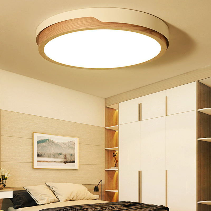 Nordic Style Blue/White Flush Mount Light for Bedroom Ceiling