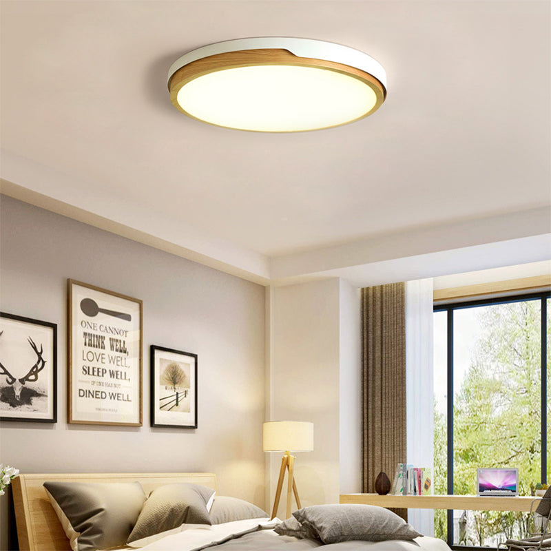 Nordic Style Blue/White Flush Mount Light for Bedroom Ceiling
