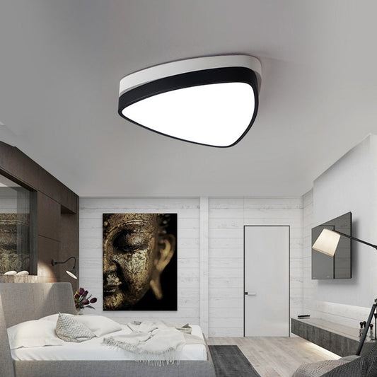 Modern Triangle Ceiling Lights In White And Black - 15/19/23 Sizes Iron Acrylic Fixture With