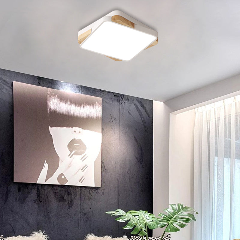 Contemporary Rectangular Acrylic Lighting Fixture - Flush Mount Ceiling Lights for Living Room (16"/19.5"/35.5", Black/White)