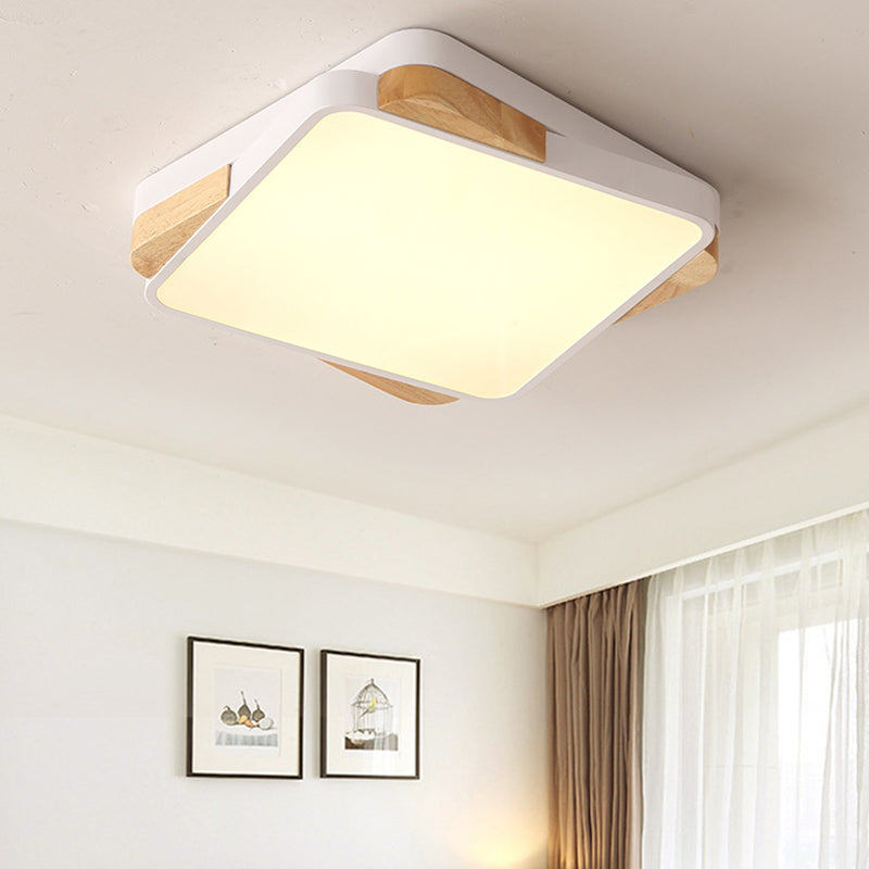 Contemporary Rectangular Acrylic Lighting Fixture - Flush Mount Ceiling Lights for Living Room (16"/19.5"/35.5", Black/White)