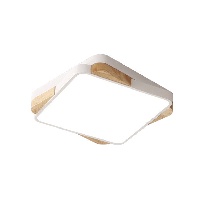 Contemporary Rectangular Acrylic Lighting Fixture - Flush Mount Ceiling Lights for Living Room (16"/19.5"/35.5", Black/White)