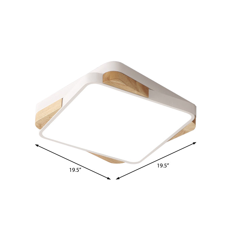 Contemporary Rectangular Acrylic Lighting Fixture - Flush Mount Ceiling Lights for Living Room (16"/19.5"/35.5", Black/White)