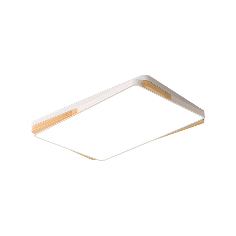 Contemporary Rectangular Acrylic Lighting Fixture - Flush Mount Ceiling Lights for Living Room (16"/19.5"/35.5", Black/White)