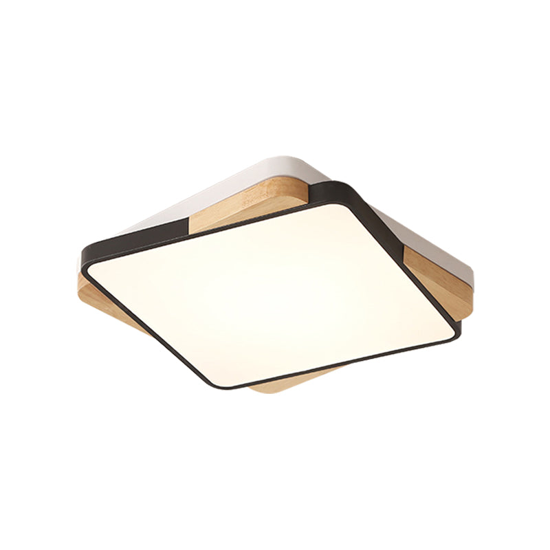 Contemporary Rectangular Acrylic Lighting Fixture - Flush Mount Ceiling Lights for Living Room (16"/19.5"/35.5", Black/White)