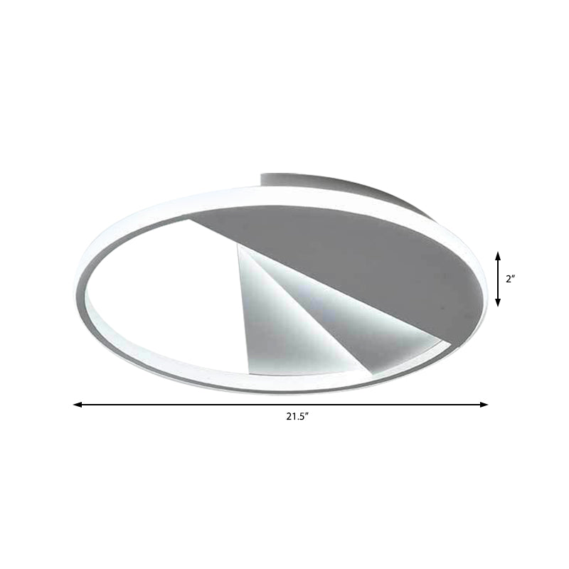 Modern Round Flush Ceiling Lights in Warm/White for Bedroom - 18"/21.5" White Aluminum Acrylic Flush Mount