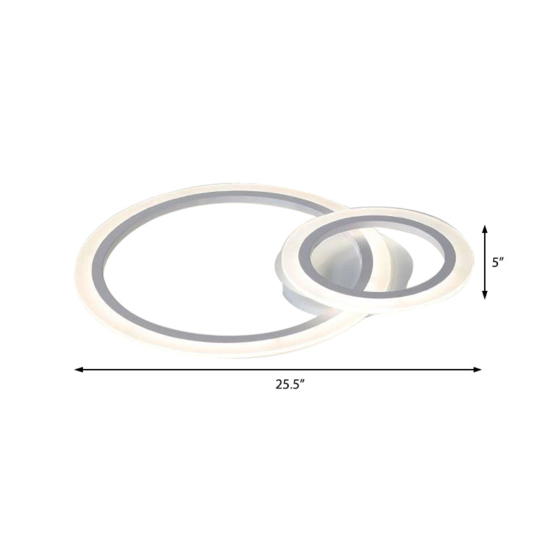 Modern Acrylic Light Ring Fixture for Bedroom Ceiling – Unique White Lighting (1/2/3 Lights, Warm/White)