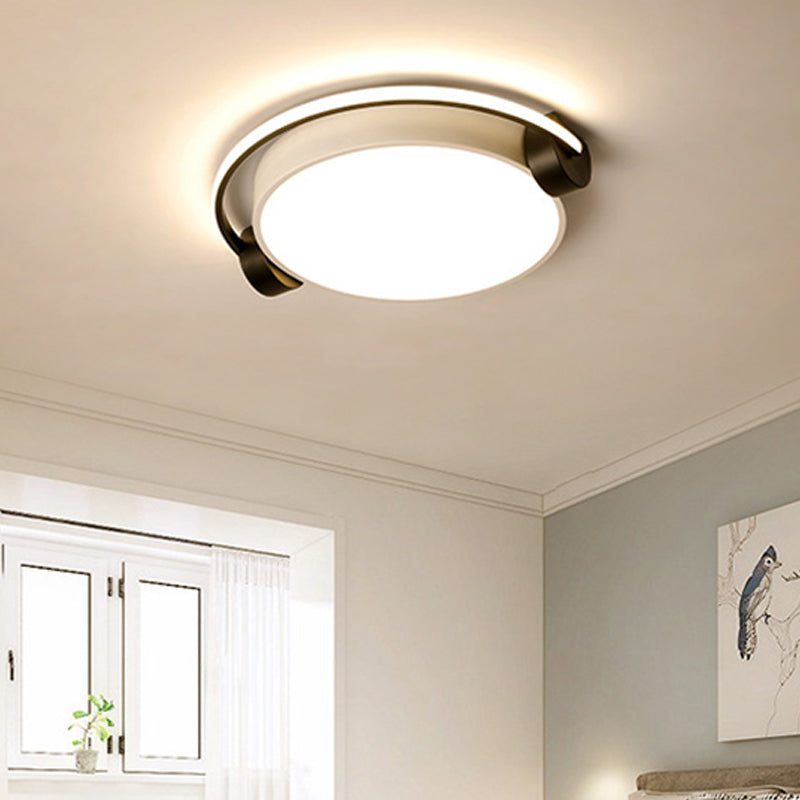 Modern White Headset Flush Mount Ceiling Light with Adjustable Warm/White Ambiance - 16.5"/19.5"/23.5" Round Light Fixture