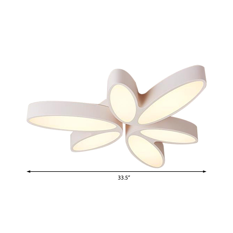 Contemporary Floral Flush Mount Acrylic 6 Light Fixture - 27"/33.5" Flush Light in Warm/White" for Hallway