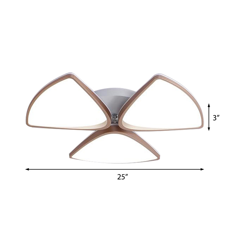 Modern Acrylic Bedroom Ceiling Light Fixture, 3/4/5 Heads in White, with 3 Color Options
