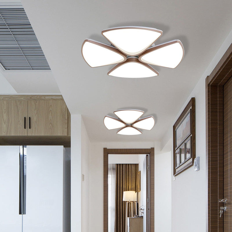 Modern Acrylic Bedroom Ceiling Light Fixture, 3/4/5 Heads in White, with 3 Color Options