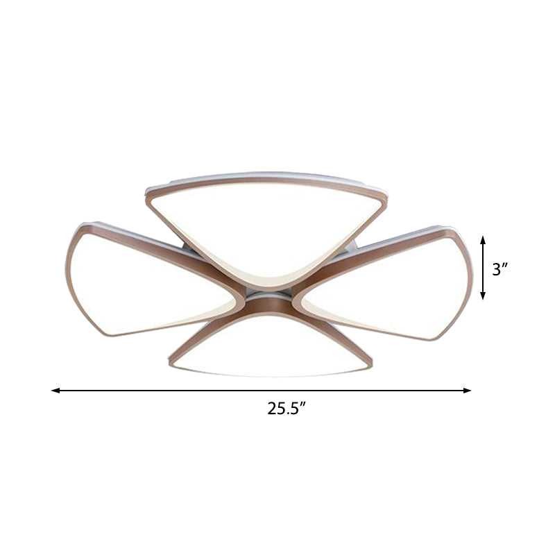 Modern Acrylic Bedroom Ceiling Light Fixture, 3/4/5 Heads in White, with 3 Color Options