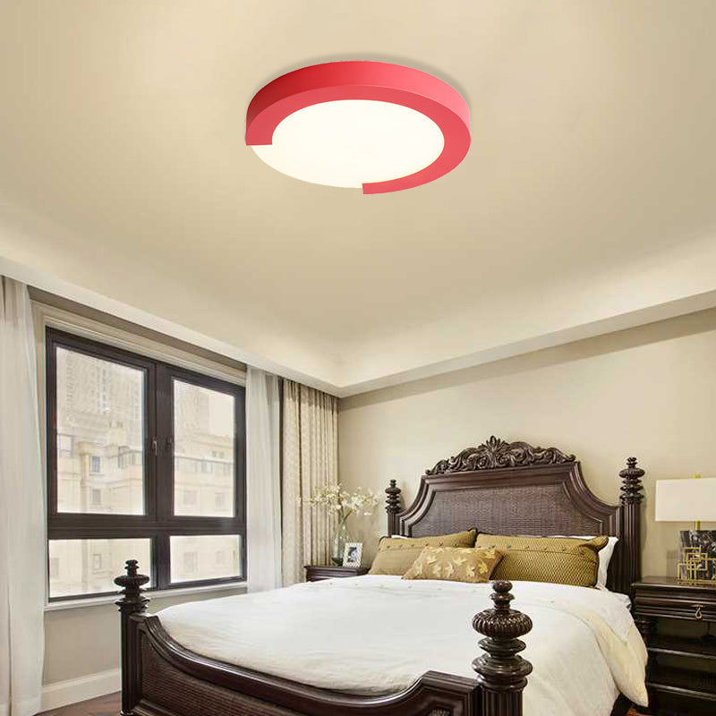 Macaron Flush Mount Ceiling Lights - 16"/20" Round in Black/White/Pink