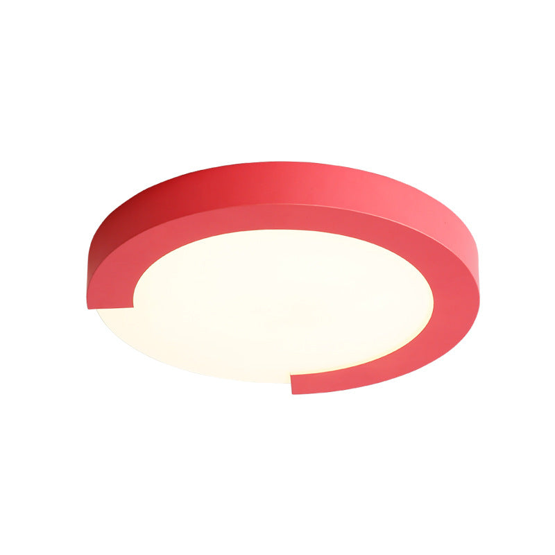 Macaron Flush Mount Ceiling Lights - 16"/20" Round in Black/White/Pink