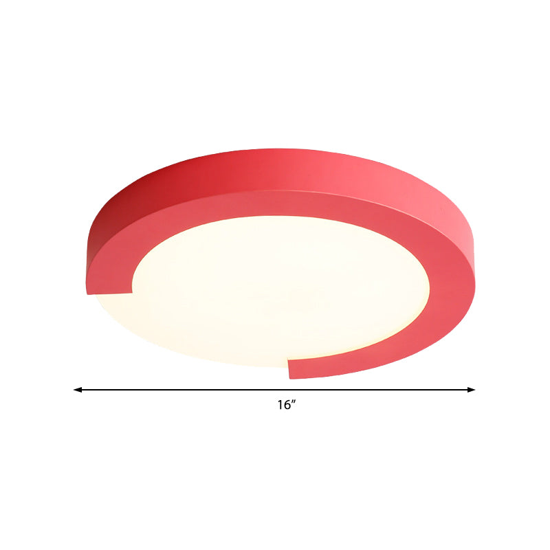 Macaron Flush Mount Ceiling Lights - 16"/20" Round in Black/White/Pink