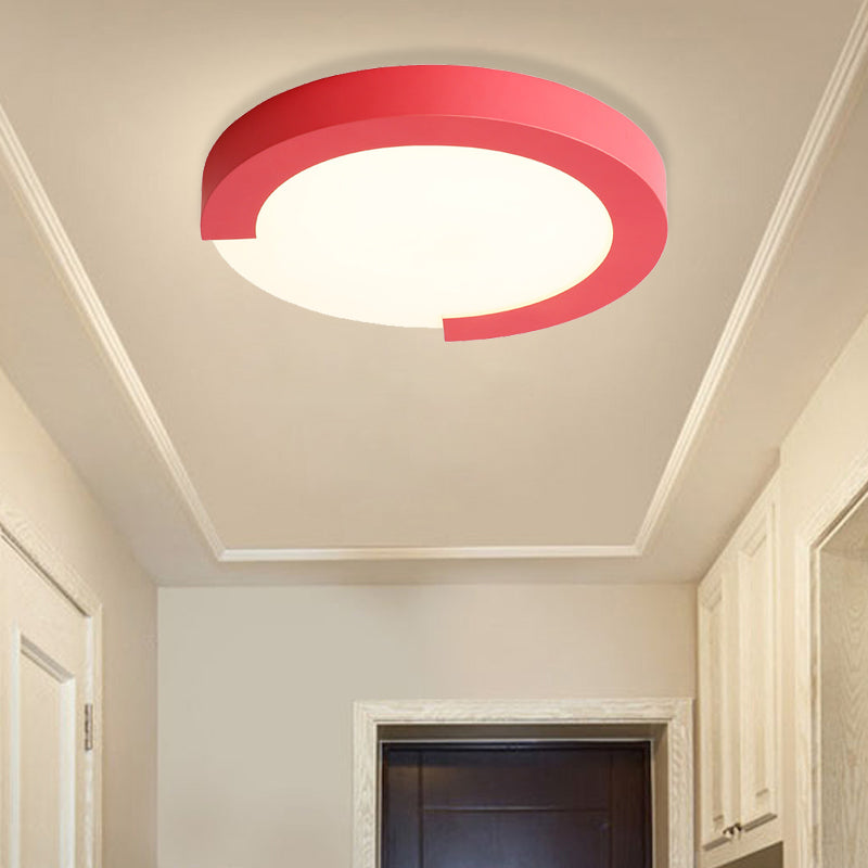 Macaron Flush Mount Ceiling Lights - 16"/20" Round in Black/White/Pink