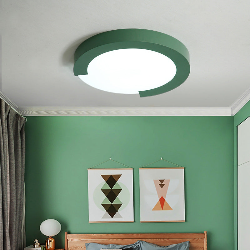 Macaron Flush Mount Ceiling Lights - 16"/20" Round in Black/White/Pink
