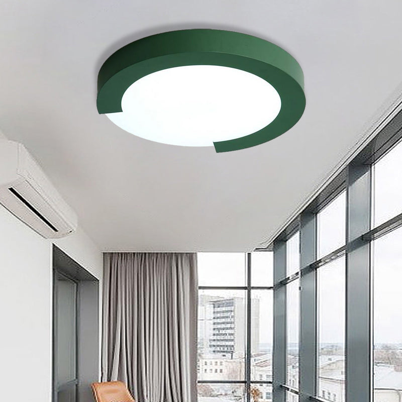 Macaron Flush Mount Ceiling Lights - 16"/20" Round in Black/White/Pink