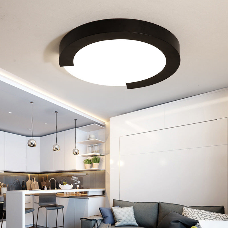 Macaron Flush Mount Ceiling Lights - 16"/20" Round in Black/White/Pink